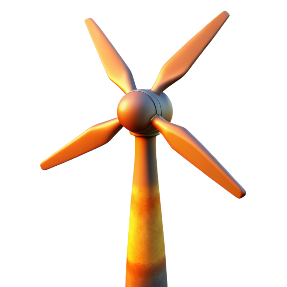 elegant artistic Wind Turbine Silhouette Sunset View Transparent png