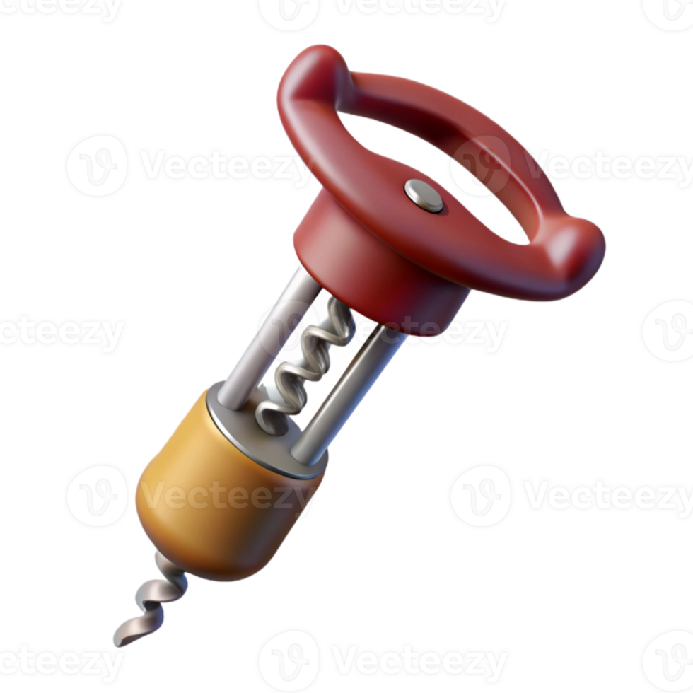 elegant modern Wine Corkscrew Isolated on Transparent Background authentic png