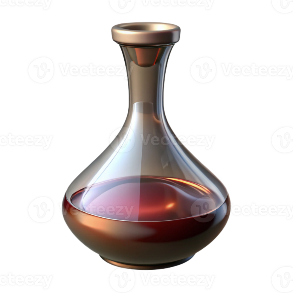 beautiful minimalist Wine Decanter Isolated on Transparent Background high resolution png