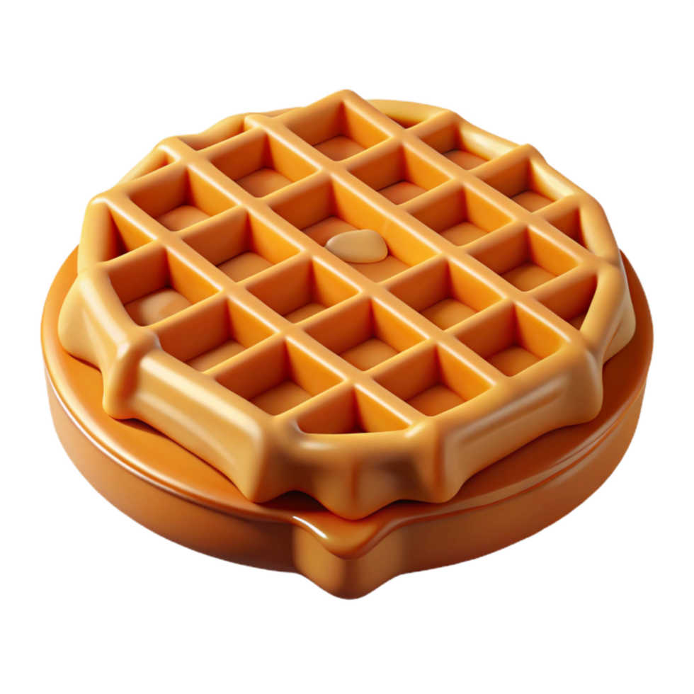 beautiful rustic Freshly Made Waffle Golden Brown Isolated high quality png