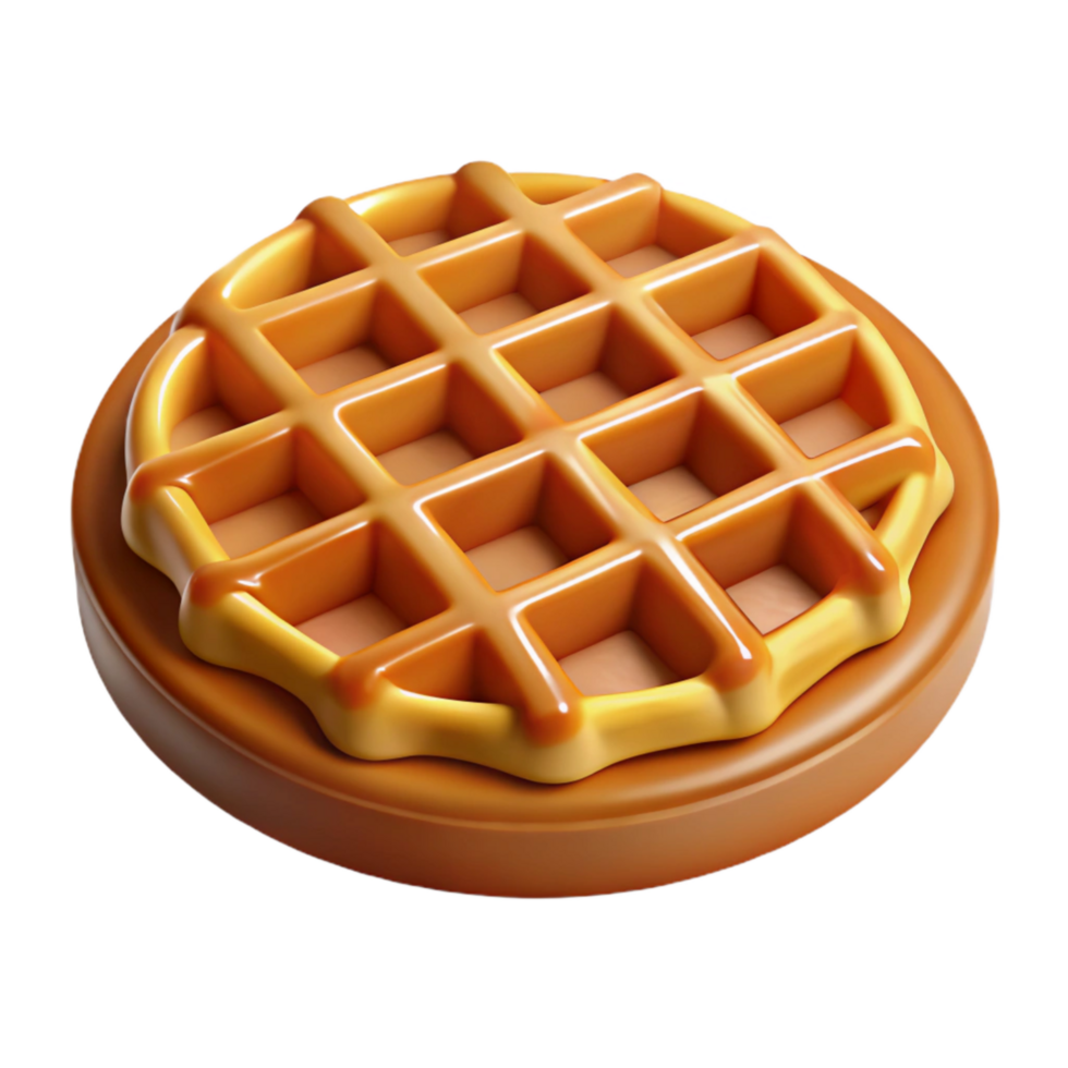 beautiful classic Freshly Made Waffle Golden Brown Isolated original png