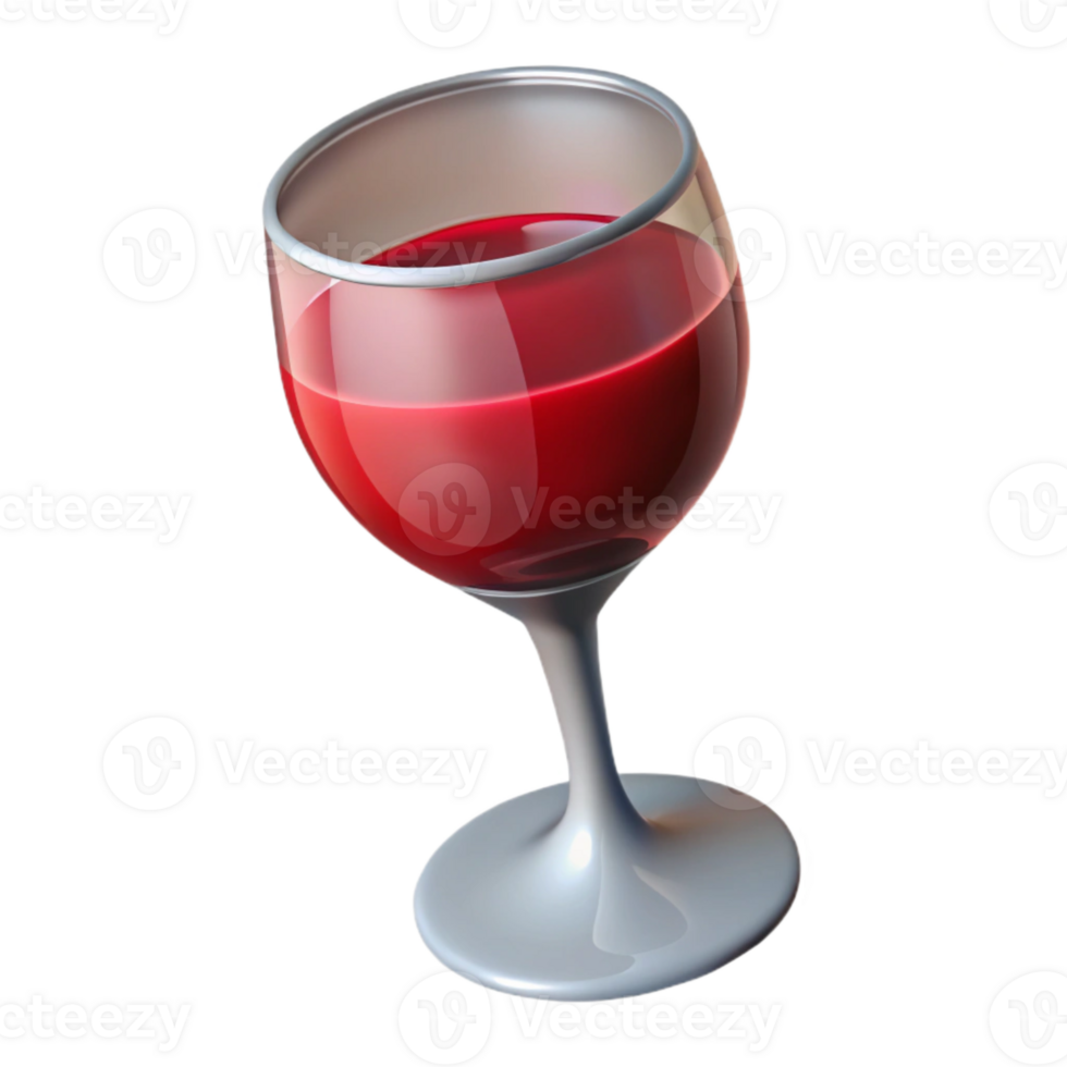 serene creative Wine Glass with Red Wine Isolated original png