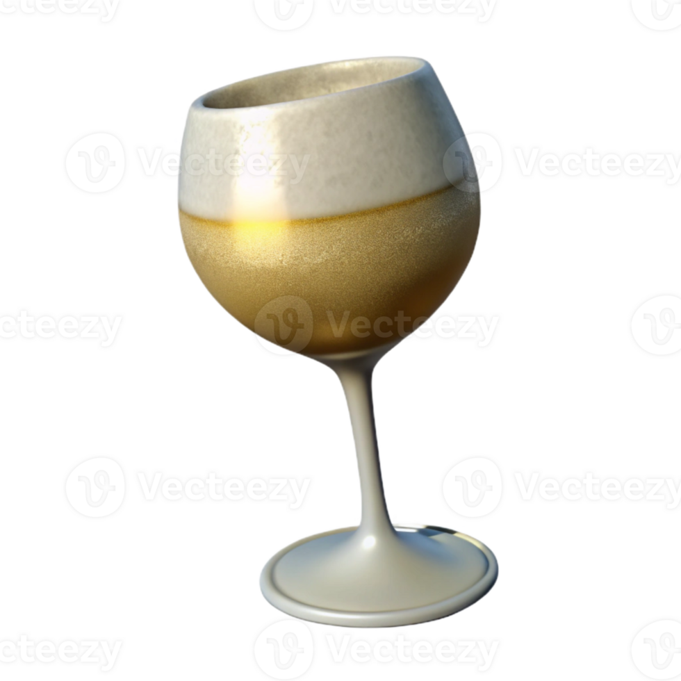 serene modern Wine Glass with White Wine Isolated high quality png