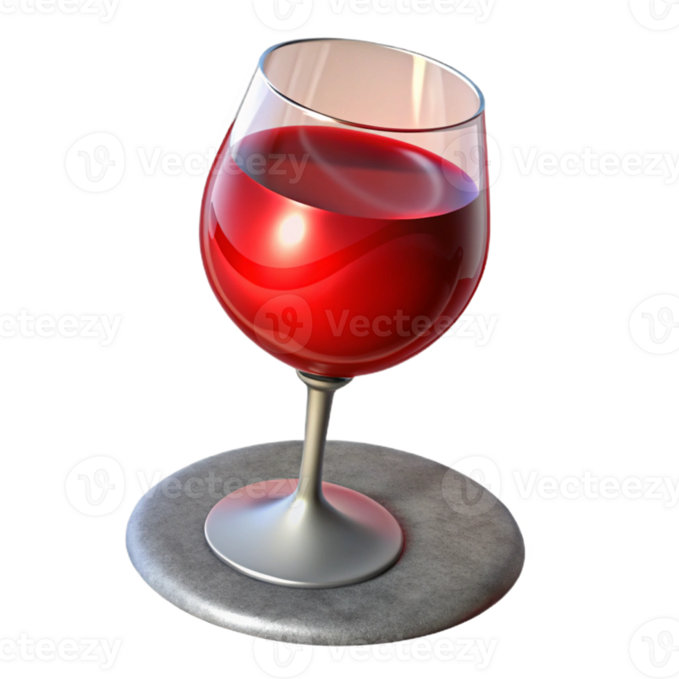 beautiful abstract Wine Glass with Red Wine Isolated exclusive png