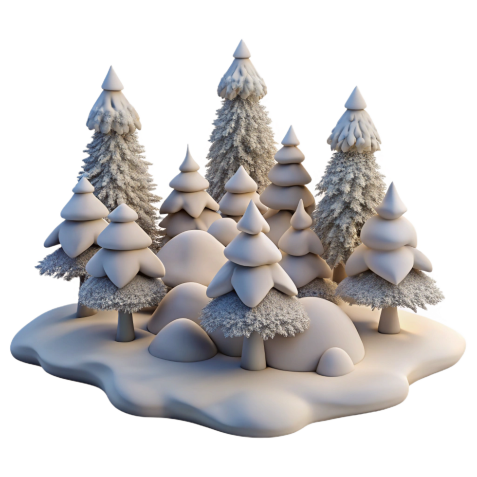 extraordinary vintage Winter Landscape with Snow Covered Trees Transparent Background exclusive png
