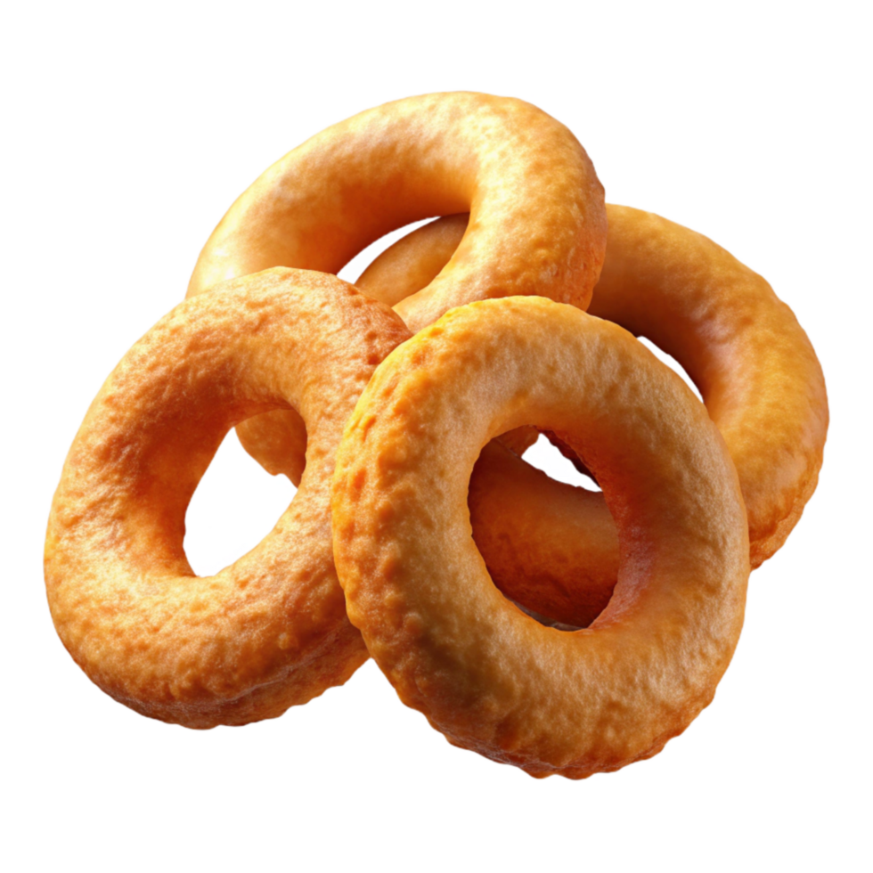 dramatic minimalist Fried Onion Rings Crispy Batter Isolated genuine png