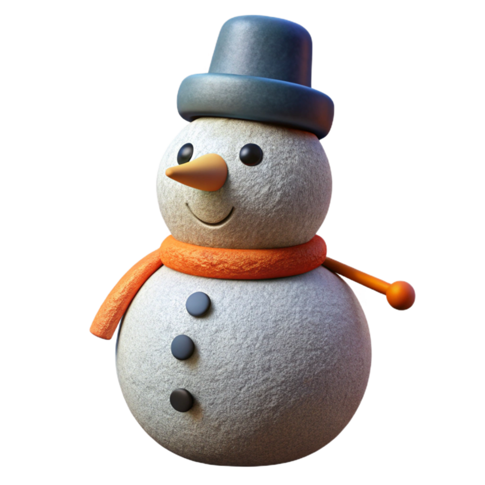 wonderful creative Winter Snowman with Carrot Nose Cutout authentic png