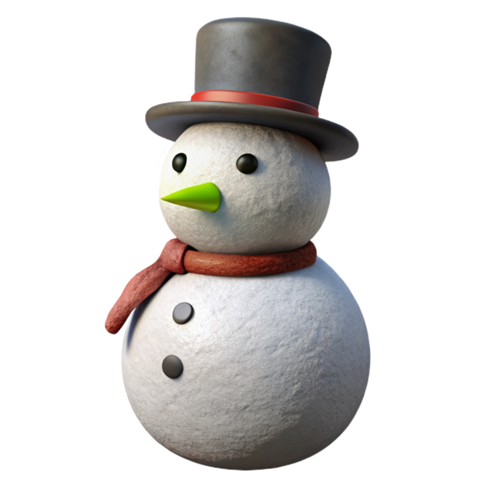 stunning rustic Winter Snowman with Top Hat Isolated png