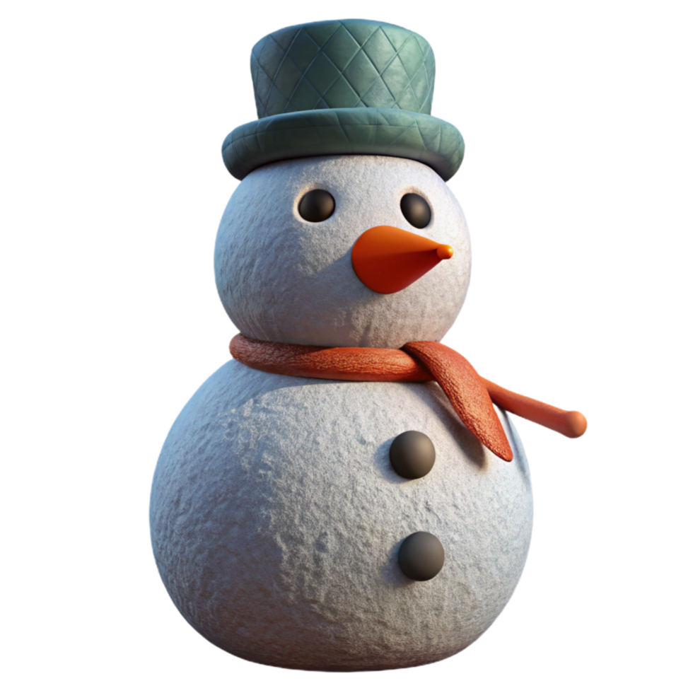 elegant modern Winter Snowman with Carrot Nose Cutout high quality png