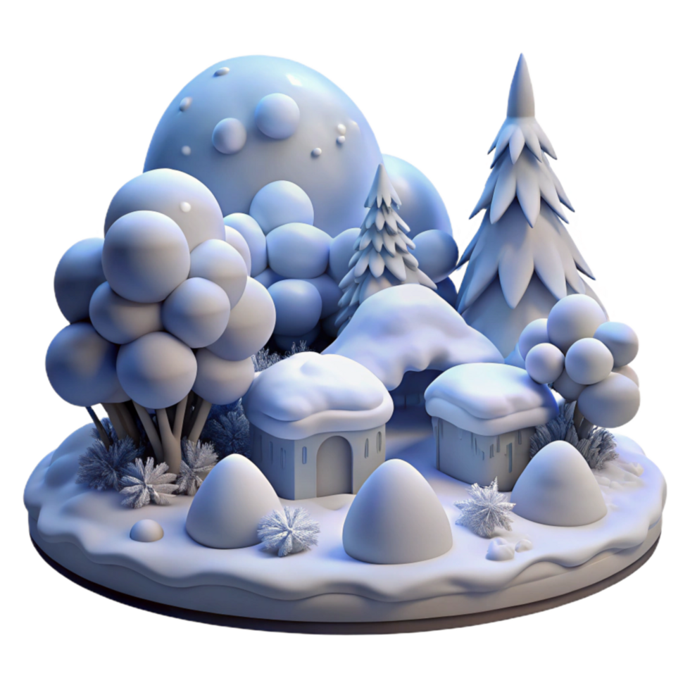wonderful modern Winter Wonderland Snow Scene Cutout premium png