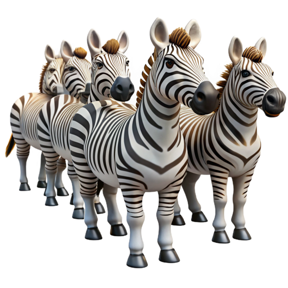 magnificent abstract Front View Zebra Herd Migration Isolated exclusive png
