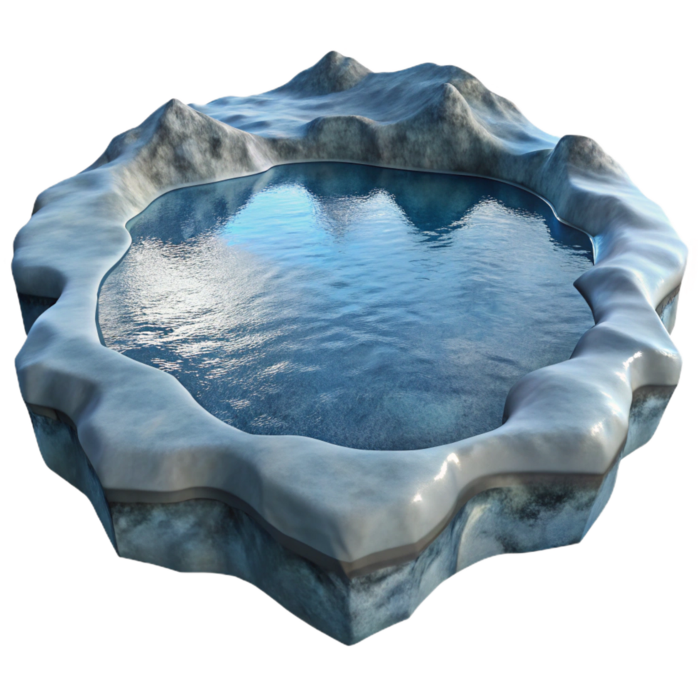 serene modern Frozen Lake Reflecting Sky Isolated original png