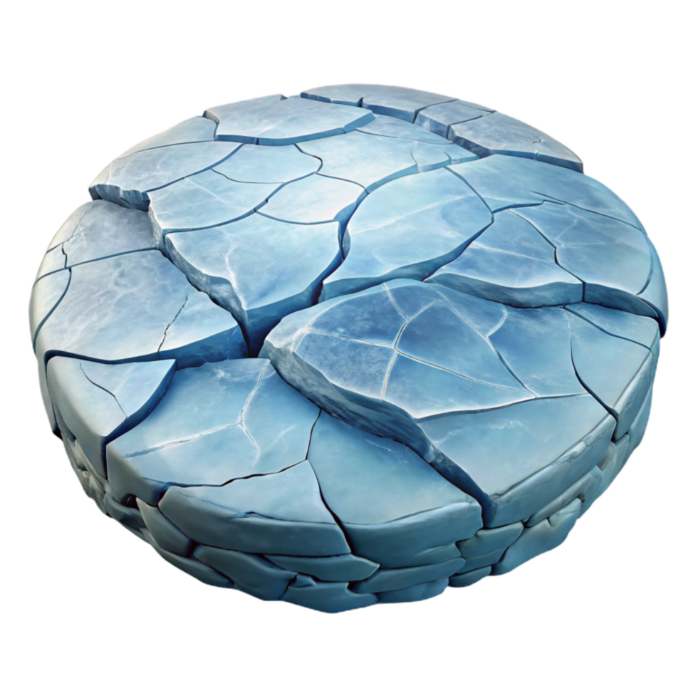 dramatic rustic Frozen Lake Surface Cracked Transparent Background Isolated genuine png