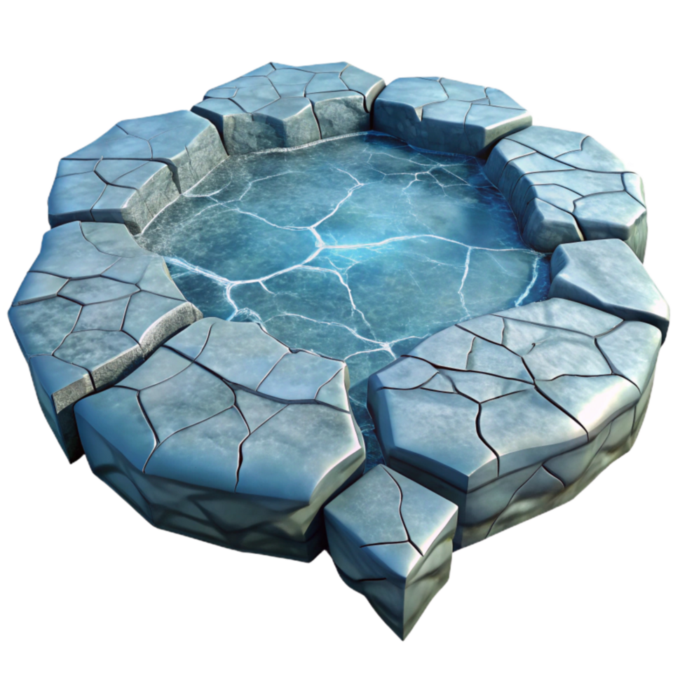 elegant vintage Frozen Lake with Cracks Cutout on Transparent Background genuine png