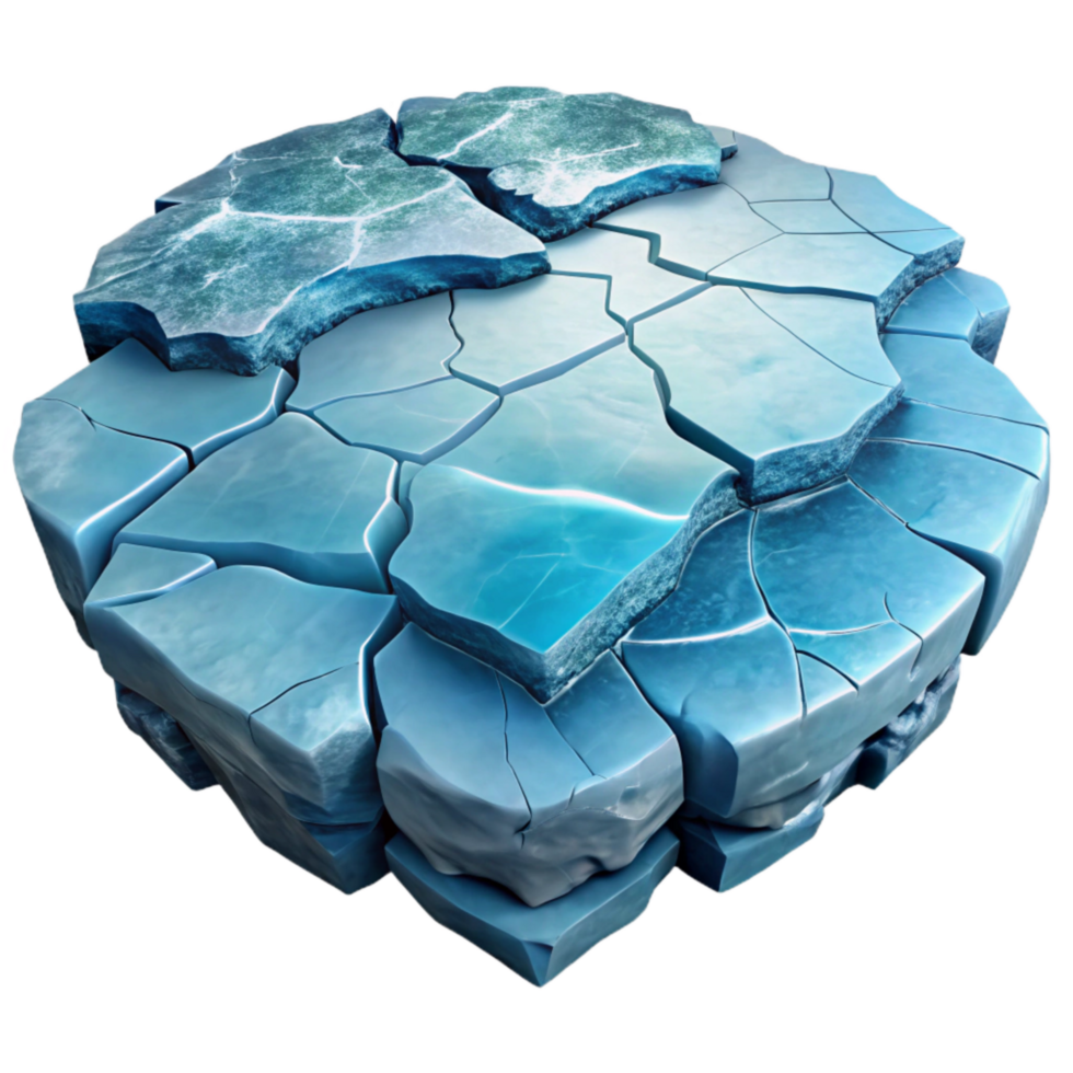 vibrant rustic Frozen Lake with Cracks Cutout on Transparent Background professional png