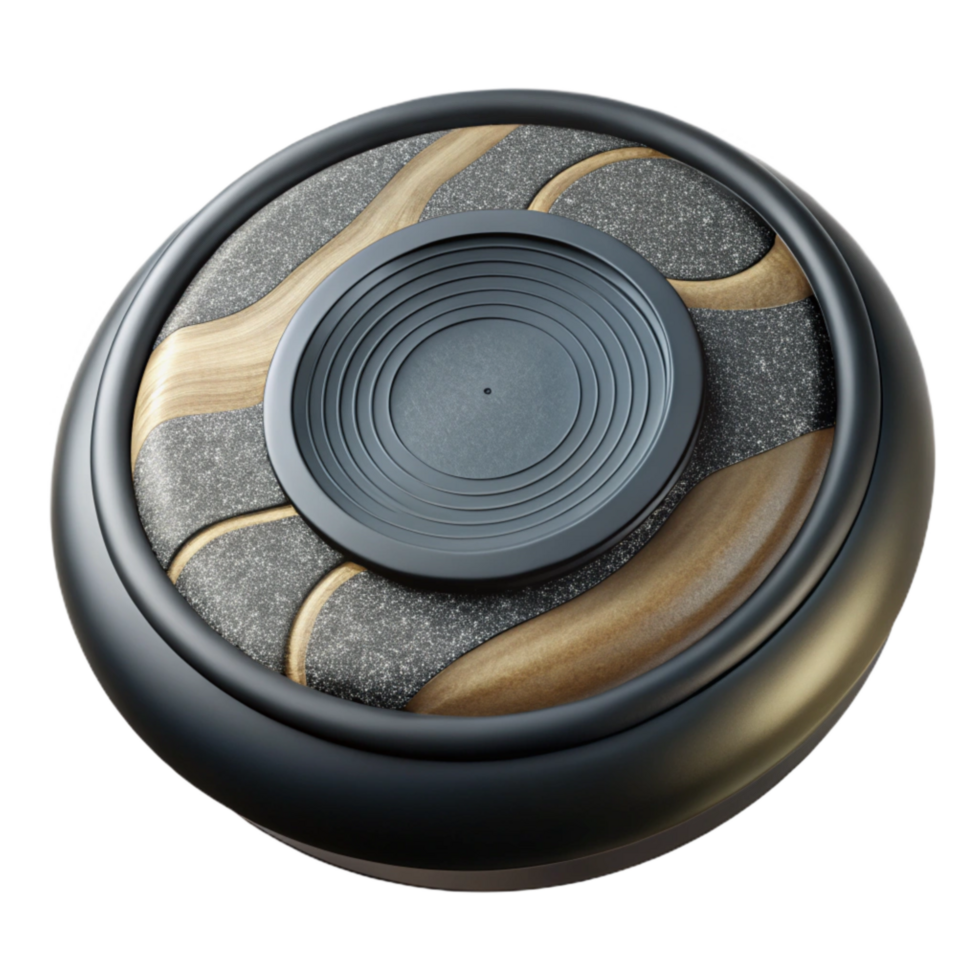 serene creative Wireless Charger Pad Top View Black Transparent Background genuine png