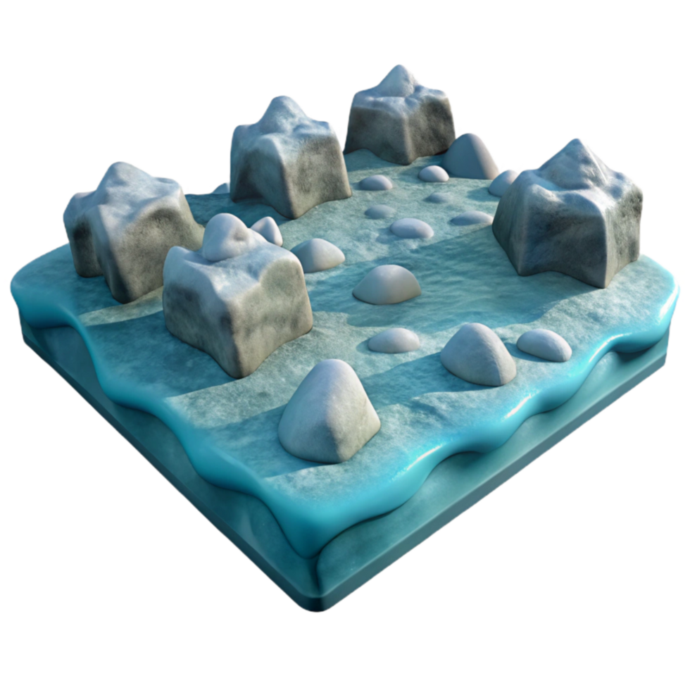 extraordinary abstract Frozen River with Ice Formations Isolated exclusive png