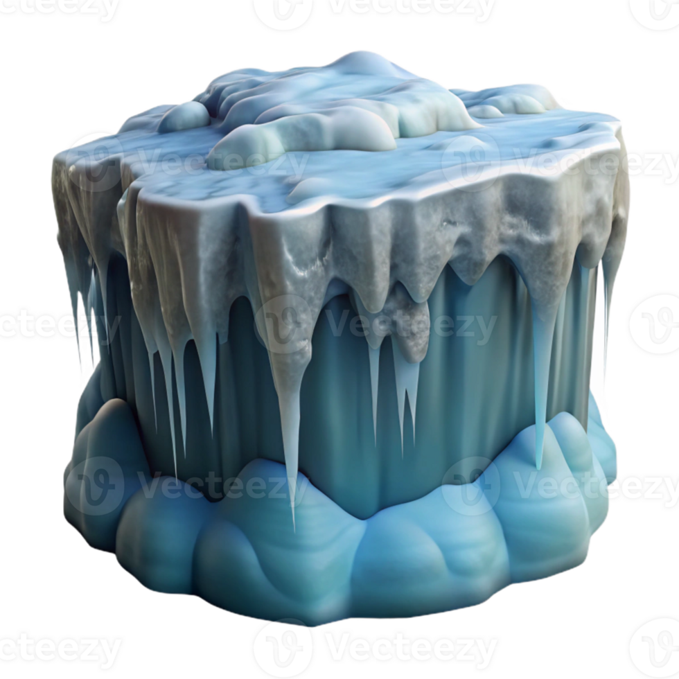 vibrant minimalist Frozen Waterfall Close Up Detail Cutout png