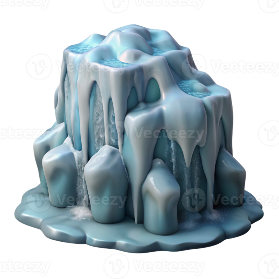wonderful artistic Frozen Waterfall Close Up Detail Cutout high quality png