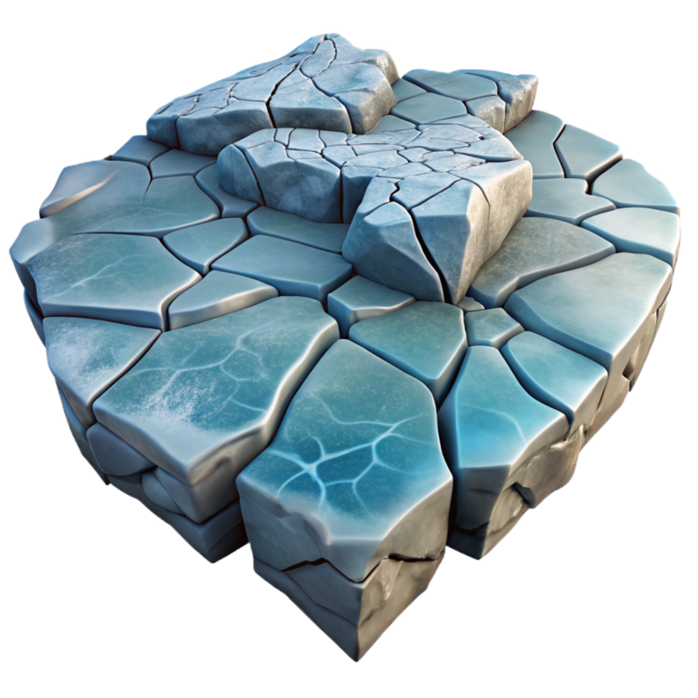 elegant abstract Frozen River Surface Cracked Ice Isolated Element premium png