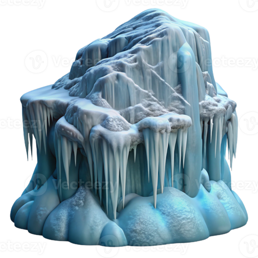 vibrant rustic Frozen Waterfall Close Up Detail Cutout professional png