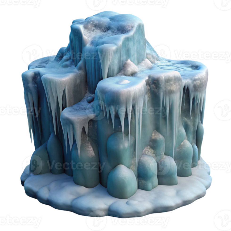 vibrant artistic Frozen Waterfall Close Up Detail Cutout png