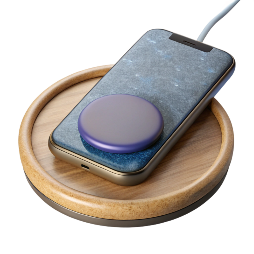 serene modern Wireless Charging Pad with Smartphone Cutout genuine png