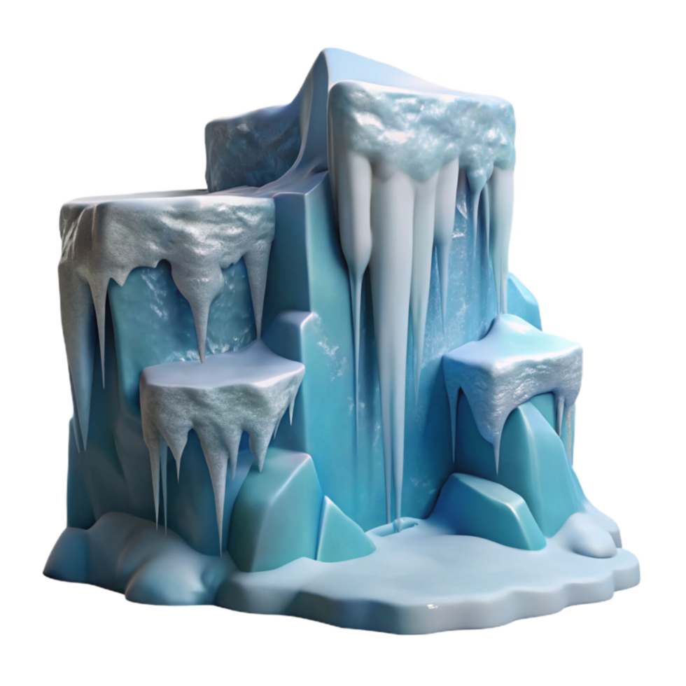 wonderful abstract Frozen Waterfall Ice Climbing Scene Transparent Background original png