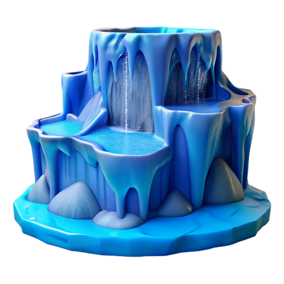 stunning rustic Frozen Waterfall Ice Formations Blue Hues Cutout detailed png