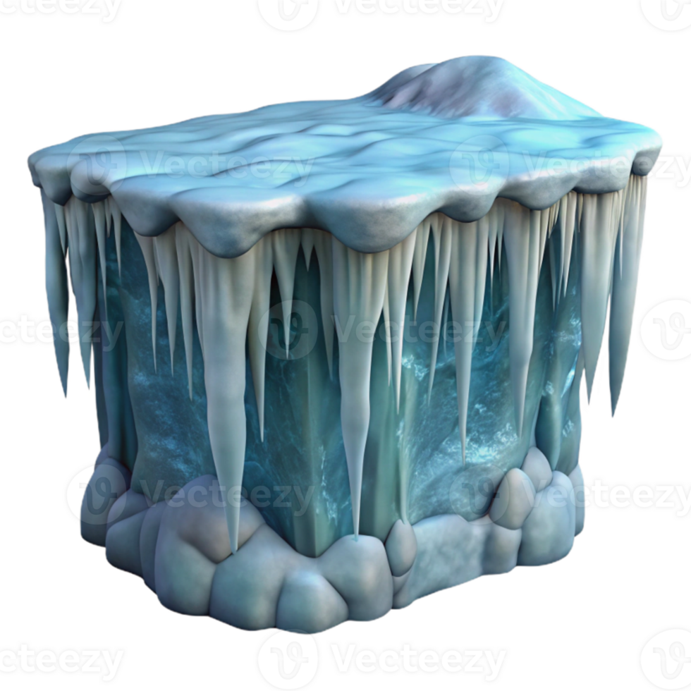 serene creative Frozen Waterfall with Icicles Isolated original png