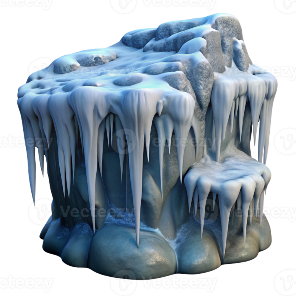 extraordinary traditional Frozen Waterfall with Icicles Isolated high quality png