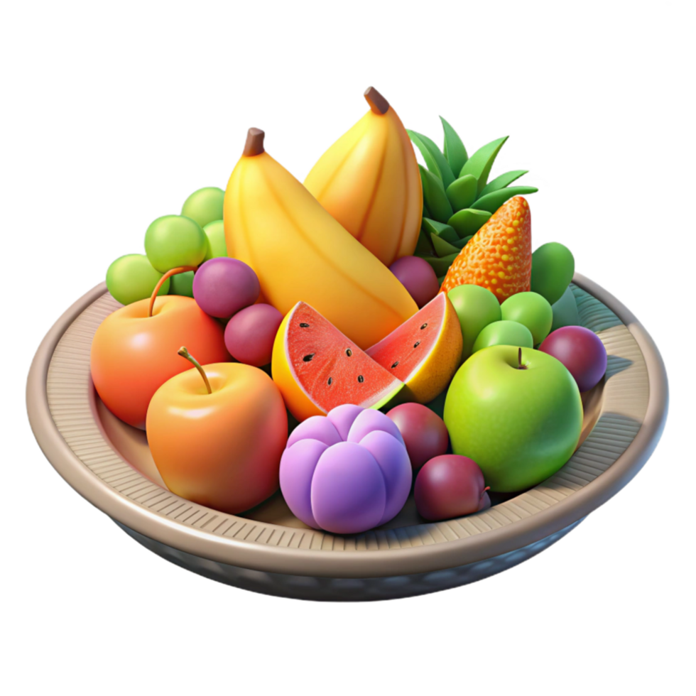 wonderful modern Fruit Platter Colorful Arrangement Transparent Background png