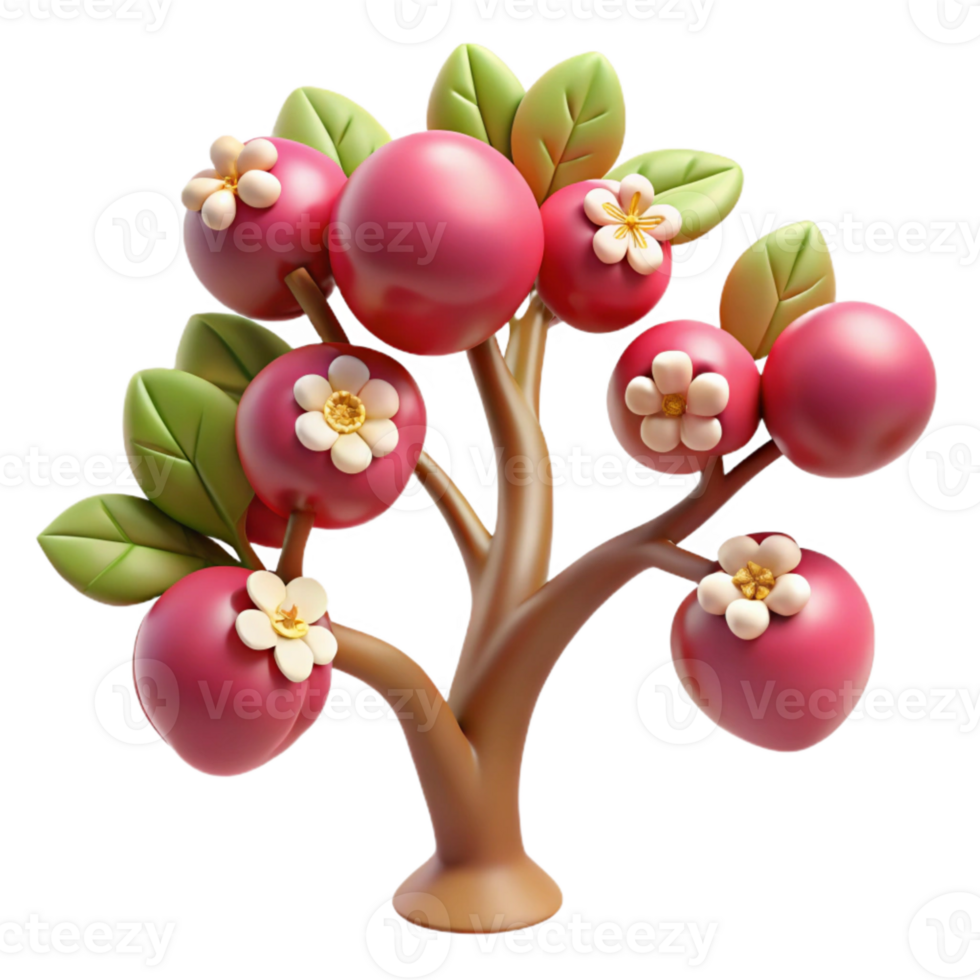 elegant artistic Fruit Tree Transparent with Blossoms high quality png