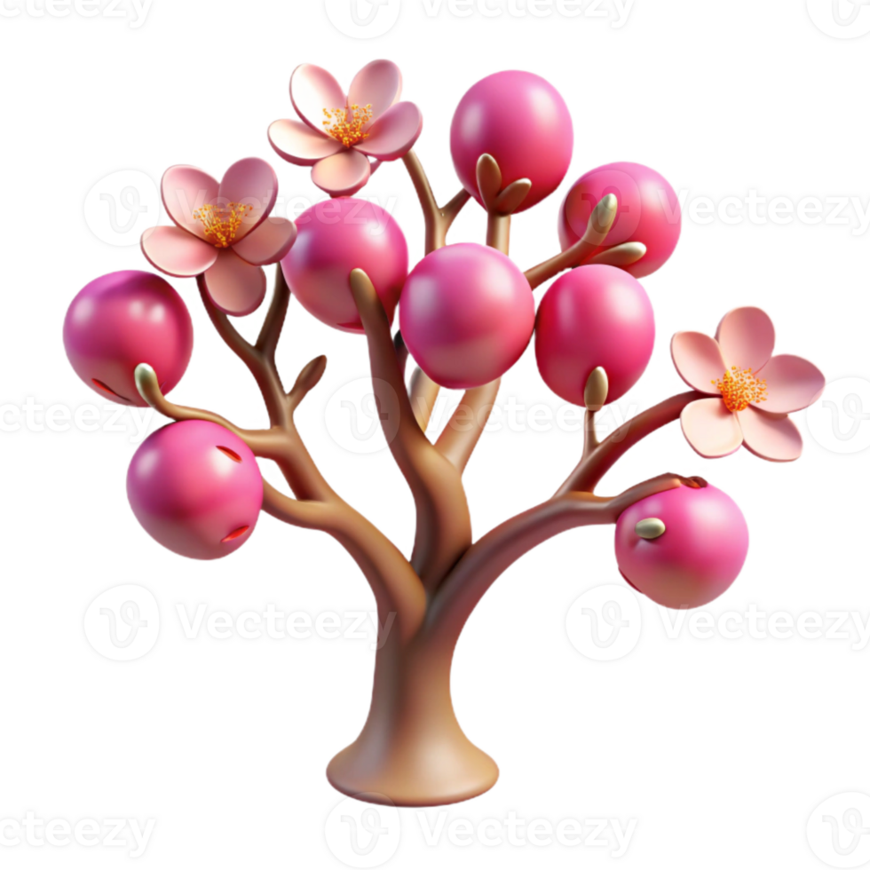 extraordinary artistic Fruit Tree Transparent with Blossoms high resolution png