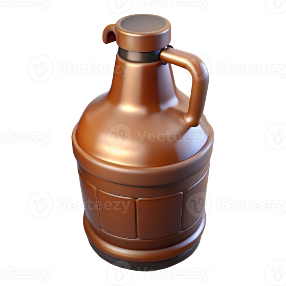 beautiful creative Full Beer Growler with Handle Transparent Background high quality png
