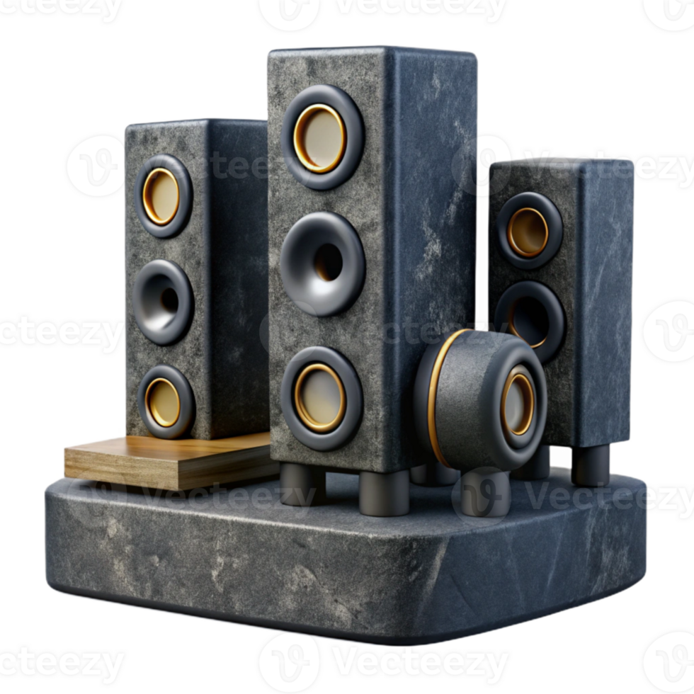 magnificent classic Wireless Home Theater System Black Speakers Cutout authentic png