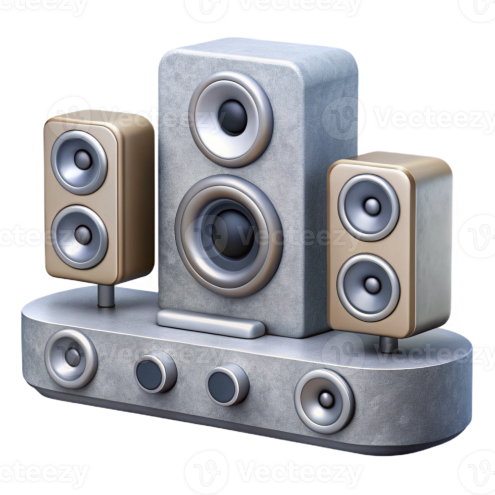 magnificent rustic Wireless Home Theater System Black Speakers Cutout png