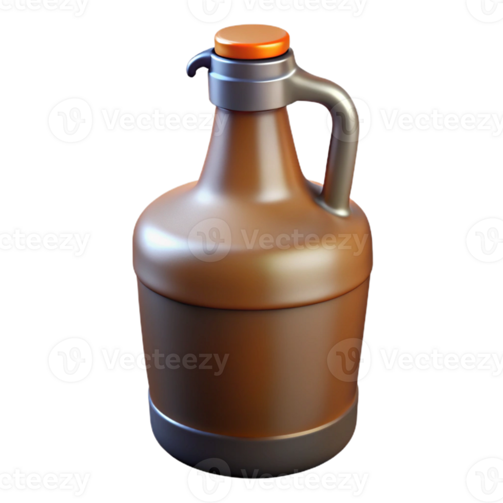vibrant creative Full Beer Growler with Handle Transparent Background png