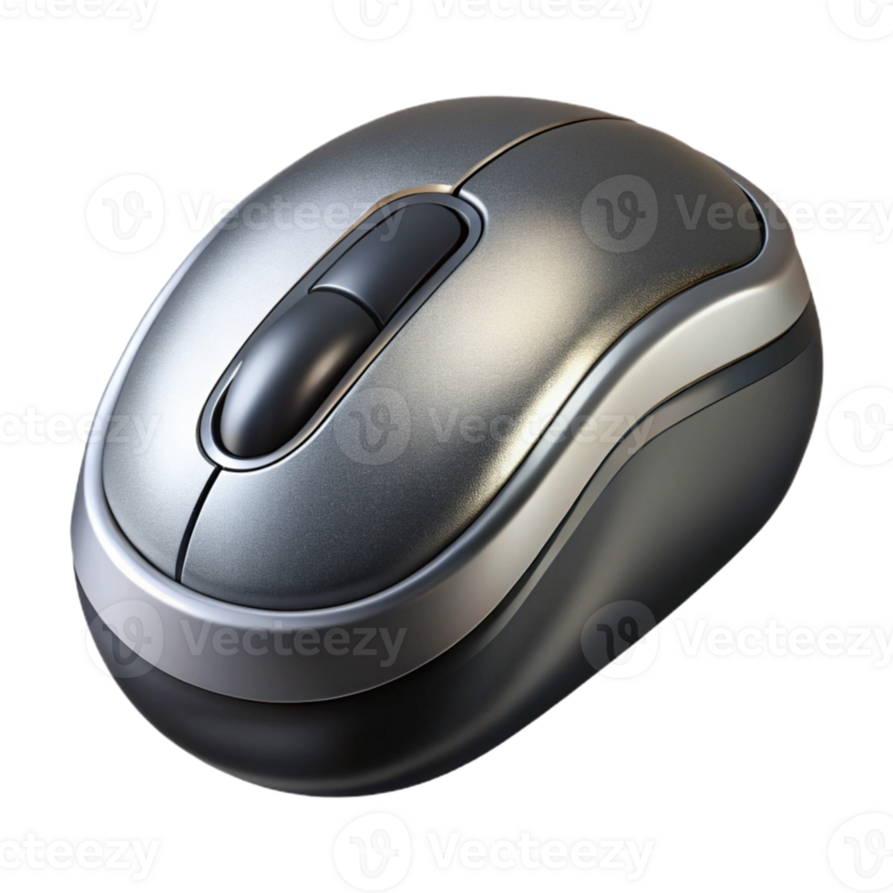vibrant artistic Wireless Mouse Black and Silver Isolated Element png