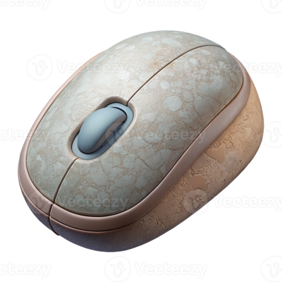 magnificent rustic Wireless Mouse Side View on White Background Cutout high resolution png
