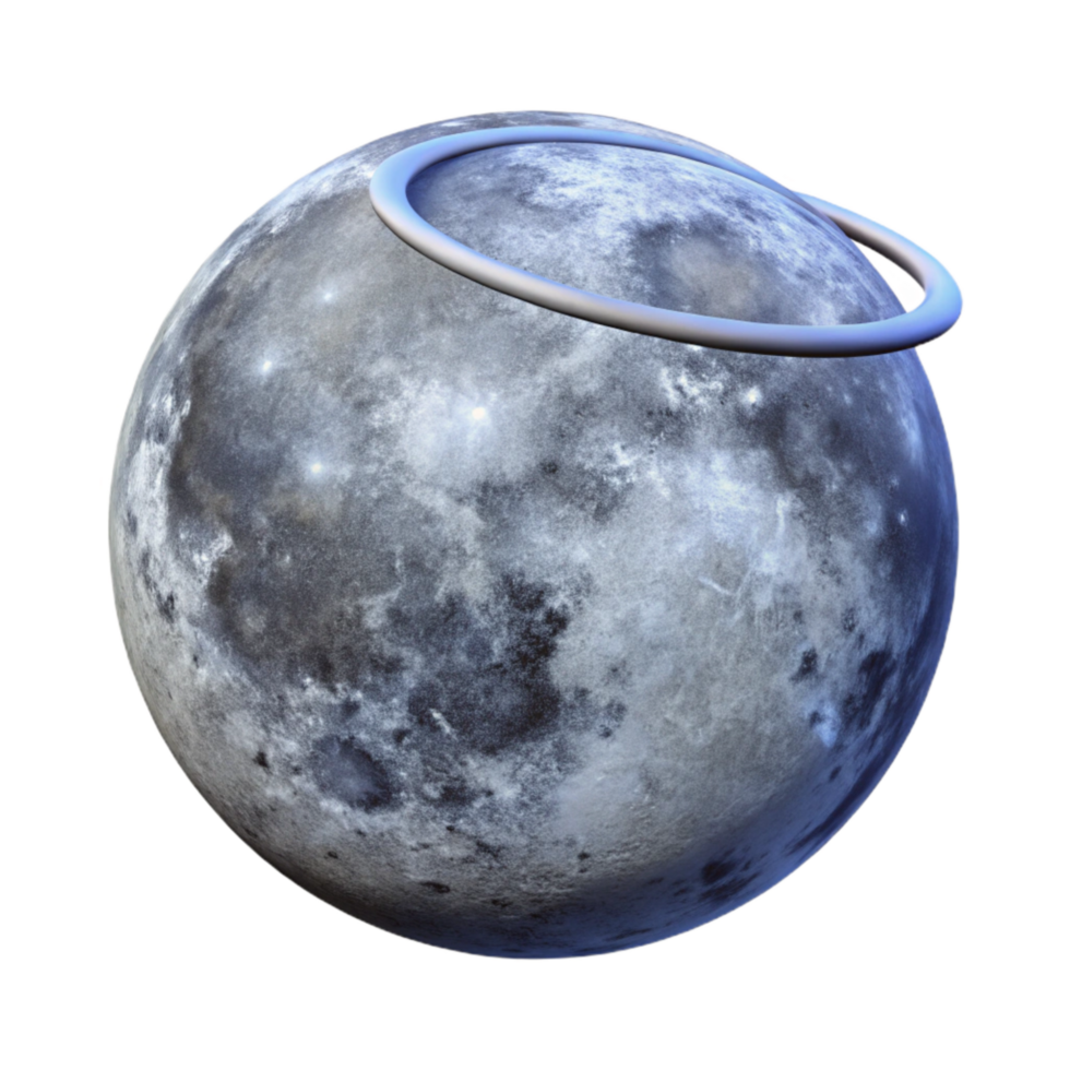 elegant abstract Full Moon Halo Effect Cutout premium png