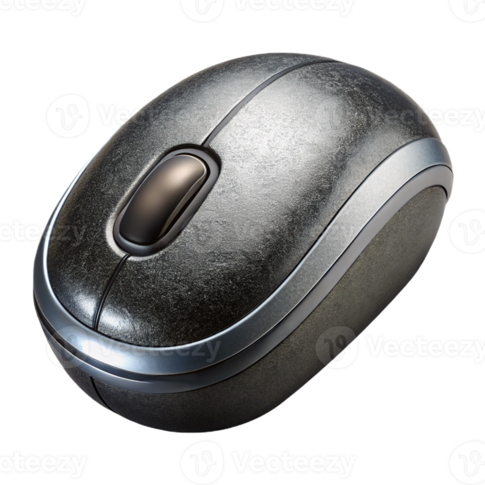 vibrant traditional Wireless Mouse Black and Silver Isolated Element high resolution png