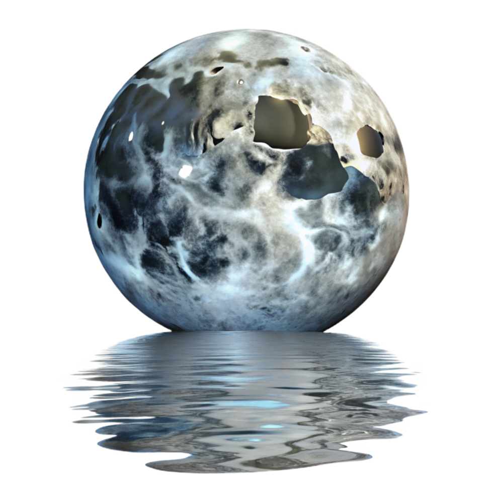 impressive contemporary Full Moon Reflection on Water Cutout detailed png