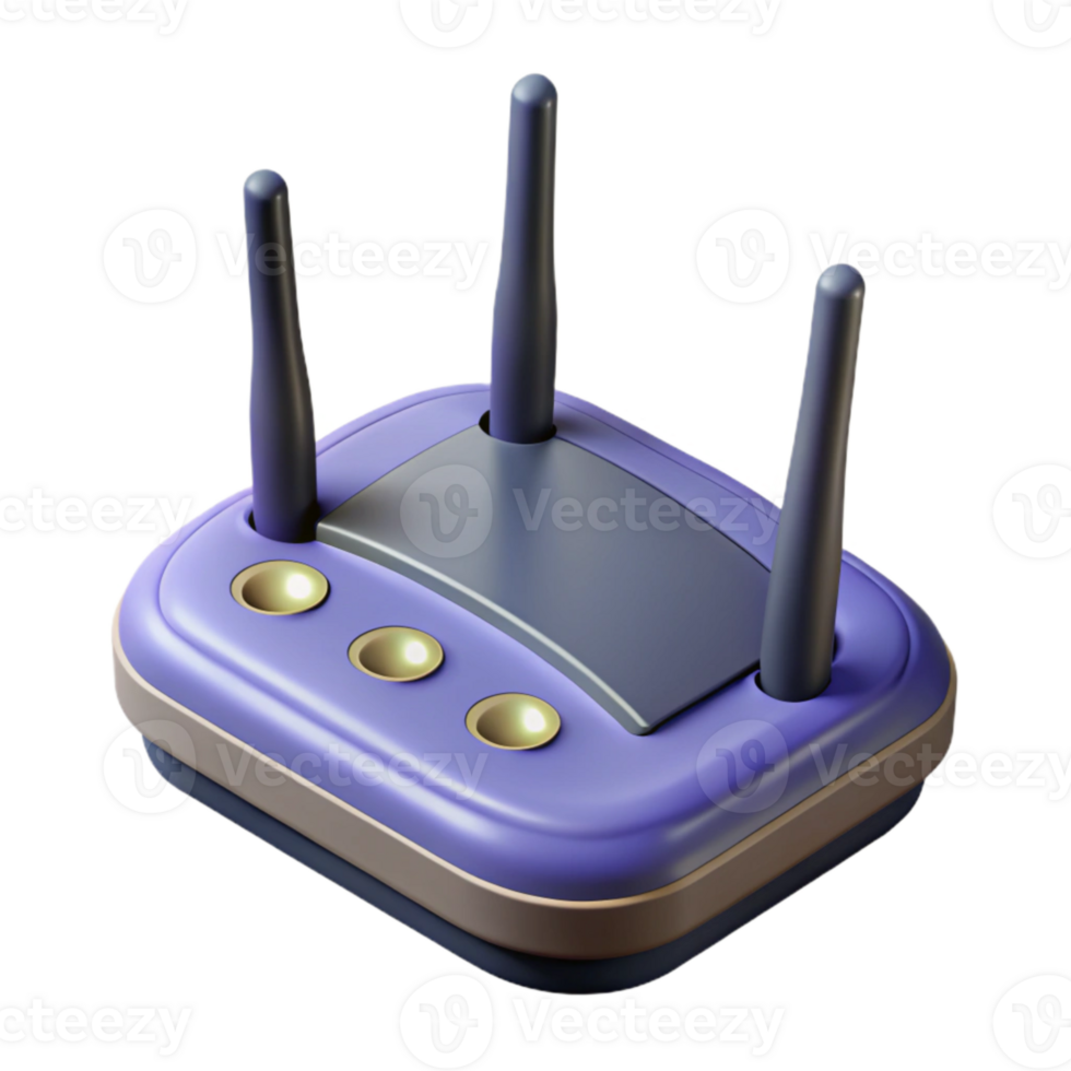 dramatic rustic Wireless Router Multiple Antennas Top View Isolated high resolution png