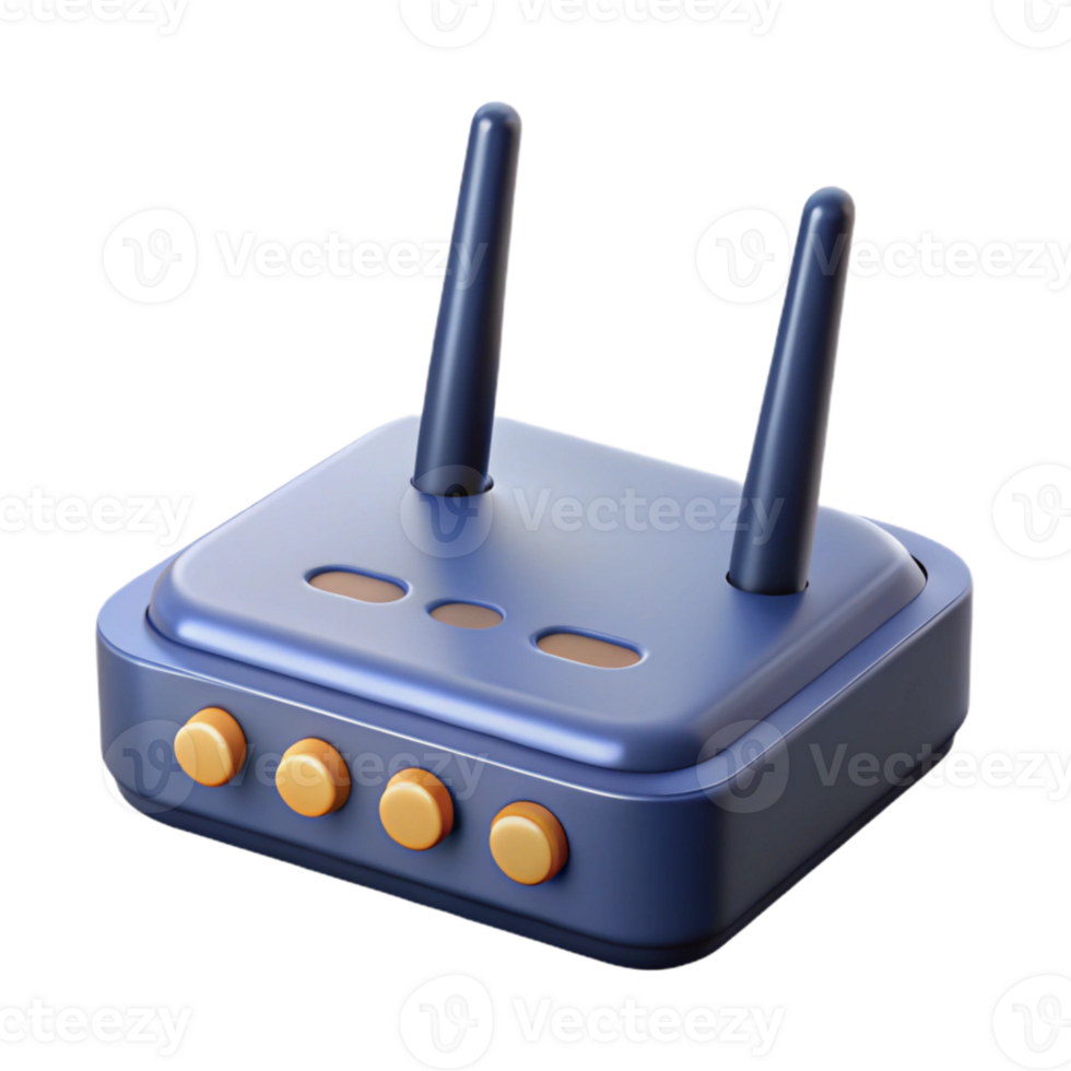 impressive modern Wireless Router Single Antenna Front View Cutout original png
