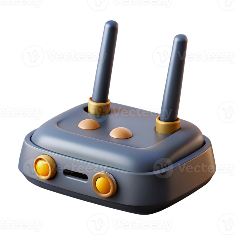 beautiful creative Wireless Router Single Antenna Front View Cutout premium png