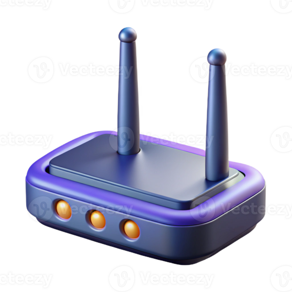 serene vintage Wireless Router with Antennas Transparent Background original png
