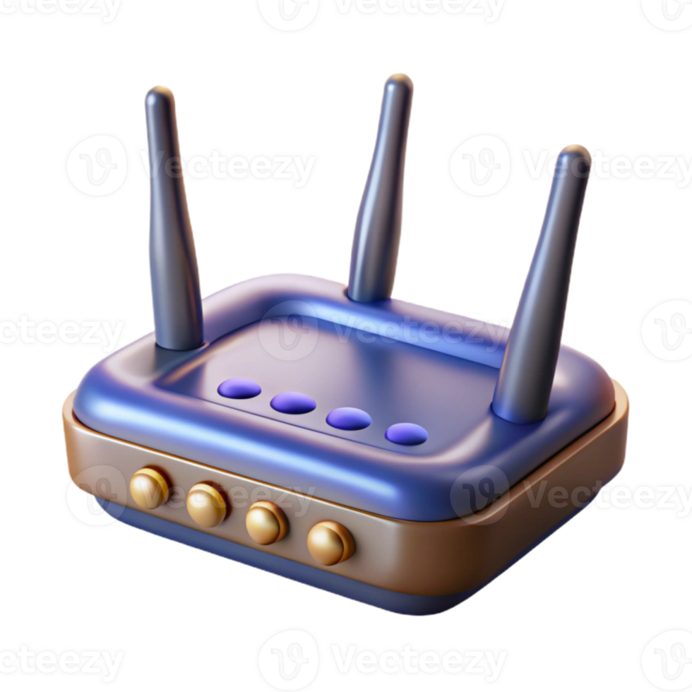 serene artistic Wireless Router with Antennas Transparent Background professional png