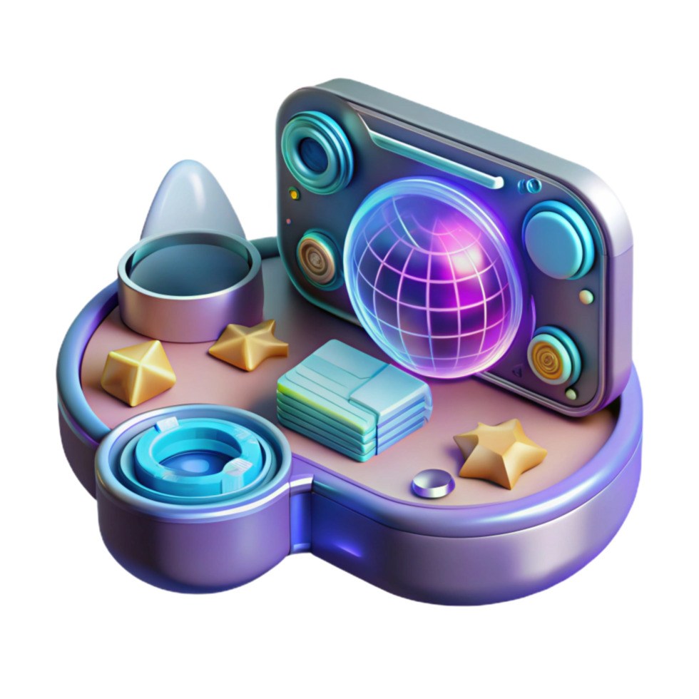 Futuristic Ar Interface with Holographic Elements Cutout png