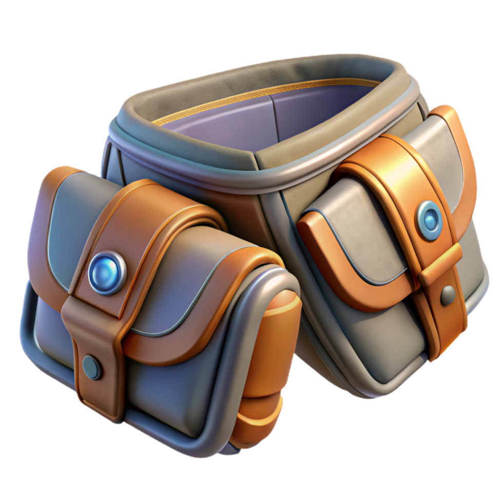 vibrant abstract Futuristic Belt Utility Pouches Isolated premium png